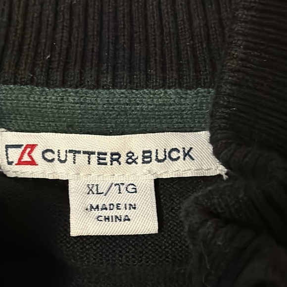 Cutter & Buck Green Bay Packers Harlequin pattern zip neck sweater size XL/TG - Picture 3 of 9